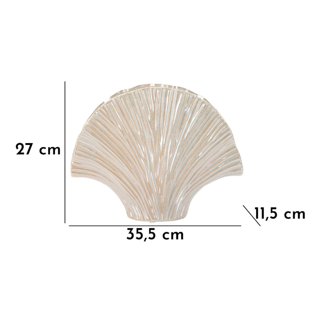 Vaso Decorativo VKH843, Bianco, Ceramica, 35,5x11,5x27 cm