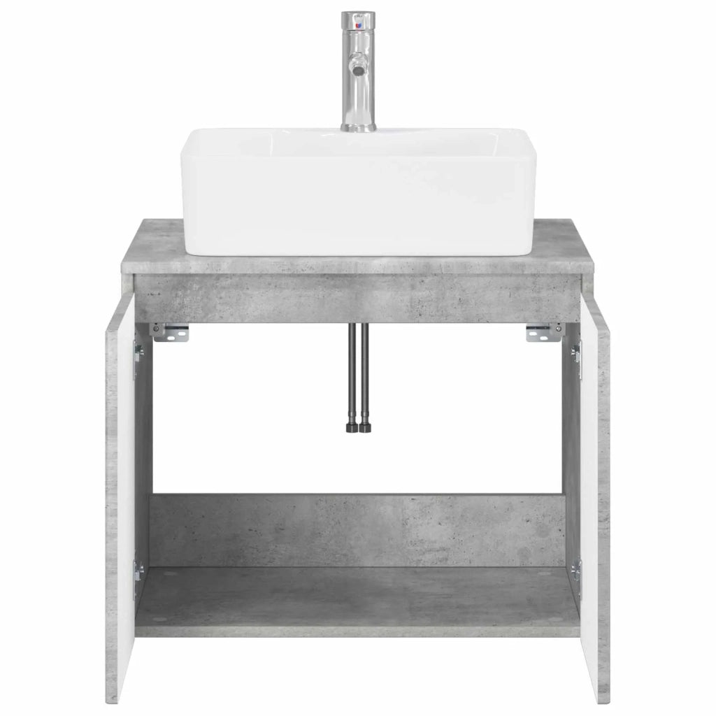 Set di mobili per il bagno Grigio Cemento Legno ingegnerizzato 3404323