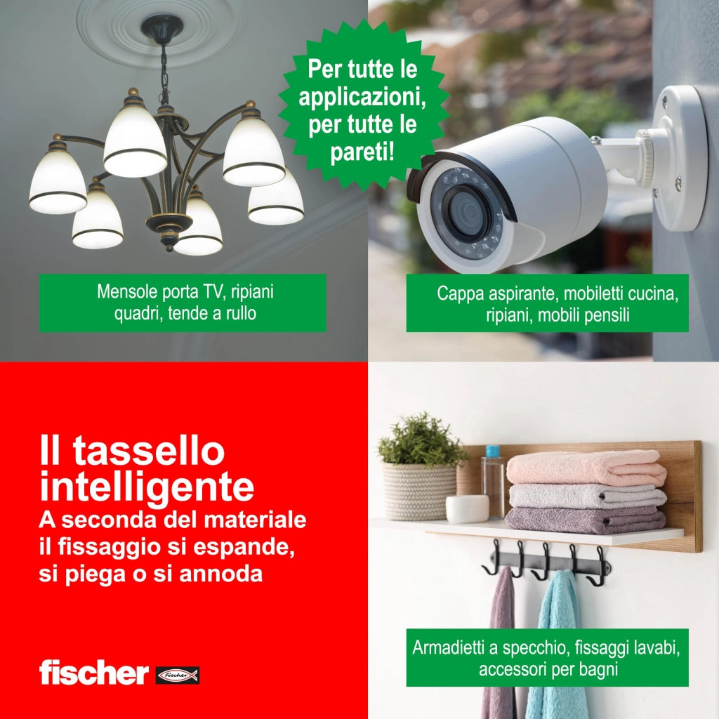 Tassello Duopower S 6 x 30 Vite T.s.p. Pozi Fischer 100 Pezzi