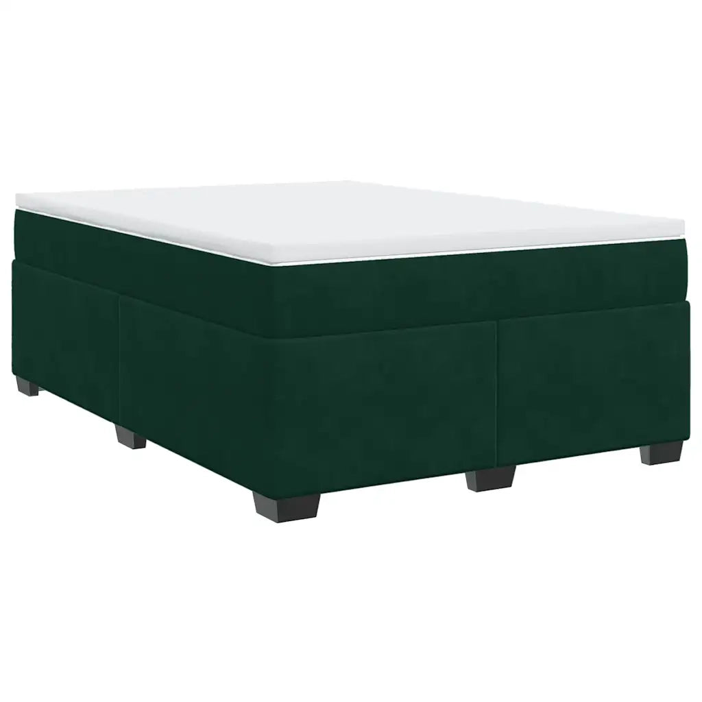 Giroletto a Molle con Materasso Verde Scuro 140x190 cm Velluto 3285284