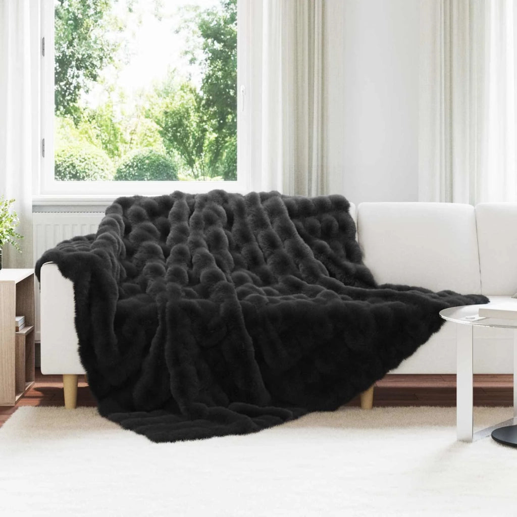 Coperta antiscivolo in sintetica di coniglio Olite 4 pcs Nero 42021840