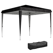 Gazebo da giardino per esterno 3x3 m ¨C zephmum ¨C metallo nero con tessuto Oxford