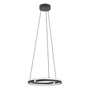 Lampadario Moderno Mezzomonte Alluminio Nero 2 Luci Led 40W 2220+2220Lm Ip20