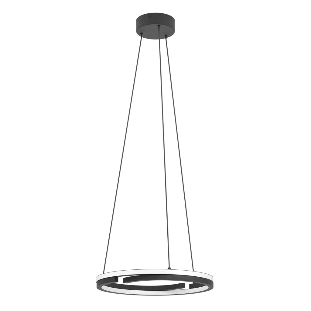 Lampadario Moderno Mezzomonte Alluminio Nero 2 Luci Led 40W 2220+2220Lm Ip20