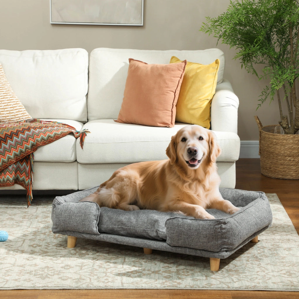 Letto per cani con cuscino rimovibile e lavabile ¨C zephmum ¨C Natur+ Grigio Scuro