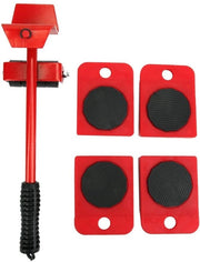 Kit di trasporto mobiliare 5 pezzi - Rulli mobiliari - Sollevatore mobiliare - Pneumatici pesanti - Progettazione ergonomico - Design elegante e efficiente