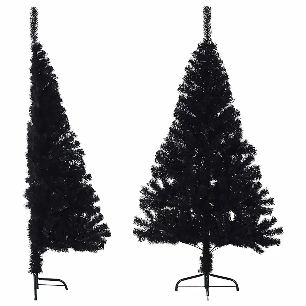 Albero di Natale Artificiale a Metà con Base Nero 120 cm PVC 344675