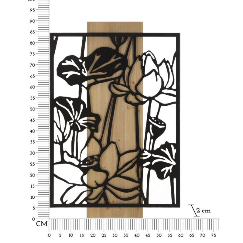 Pannello Da Muro Lotus Ferro E Wood cm 60x2x90