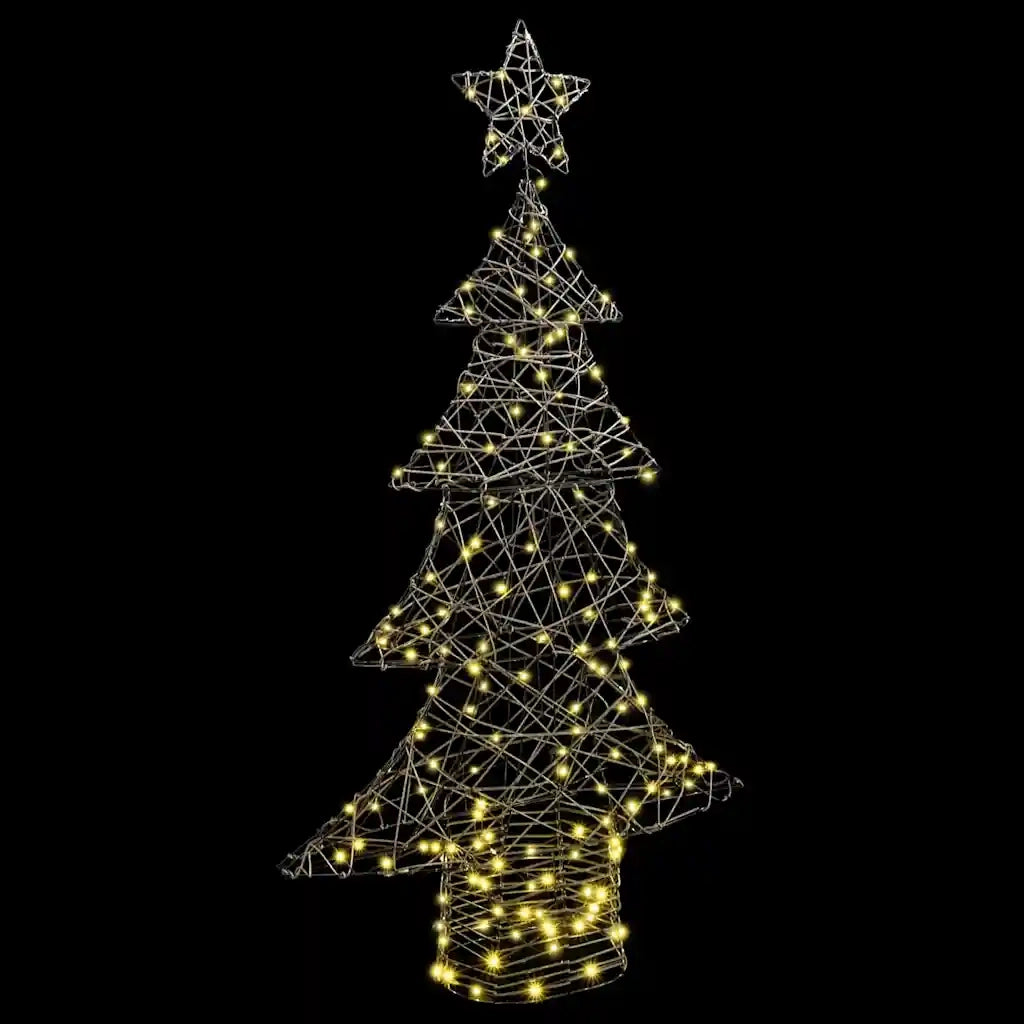 Albero di Natale con 160 LED-Luci decorative natalizie Bianco caldo 150 cm Rattan 398974