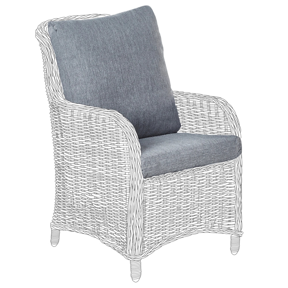 Set di copricuscini per esterni in tessuto Grigio per sedie da giardino cuscini per schienale e sedute