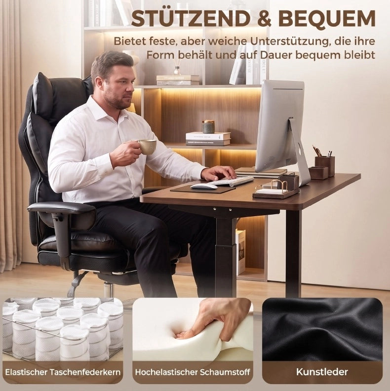 SEDIA UFFICIO Reclinabile 62 cm Similpelle Nera