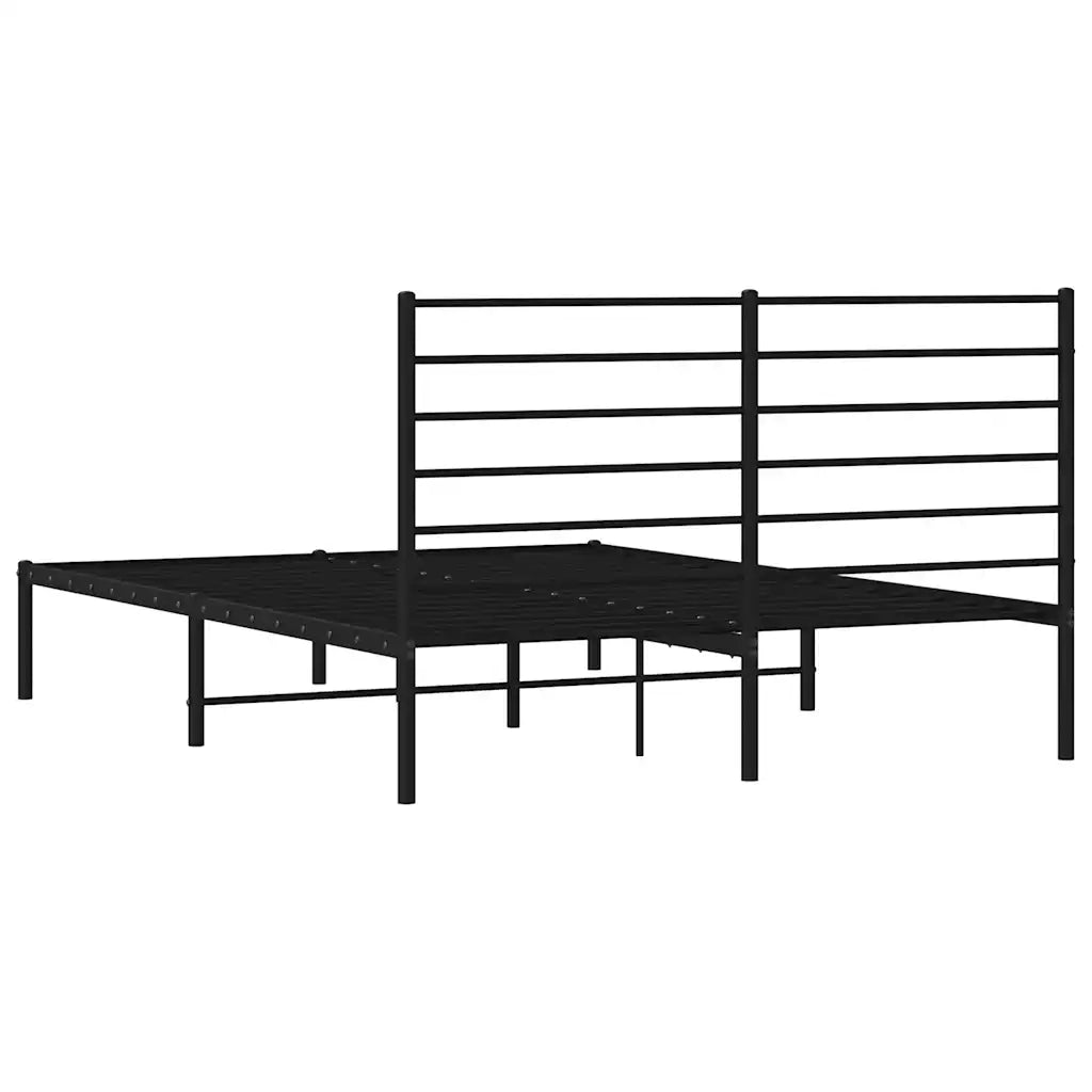 Giroletto con Testiera-Struttura Letto con testiera in Metallo Nero 120x190 cm 529927