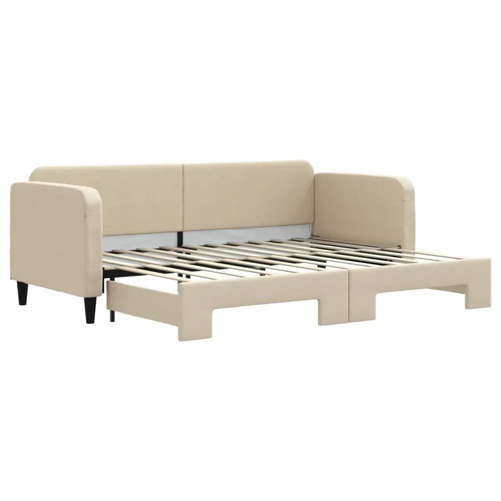 Divano letto | Sof¨¤ letto | Letto singolo Estraibile Crema 80x200 cm Tessuto