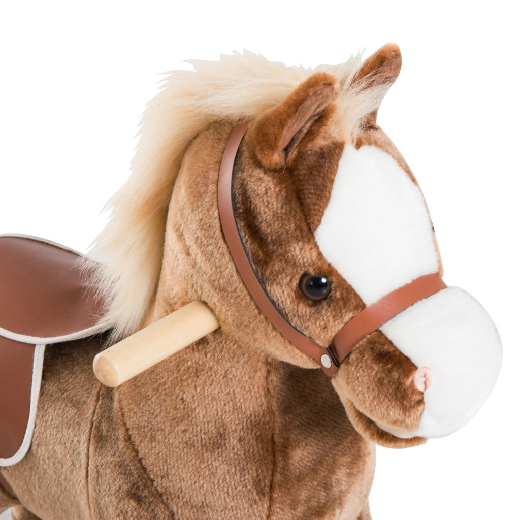 Cavallo a Dondolo per Bambini in Legno Giocattolo Cavalcabile