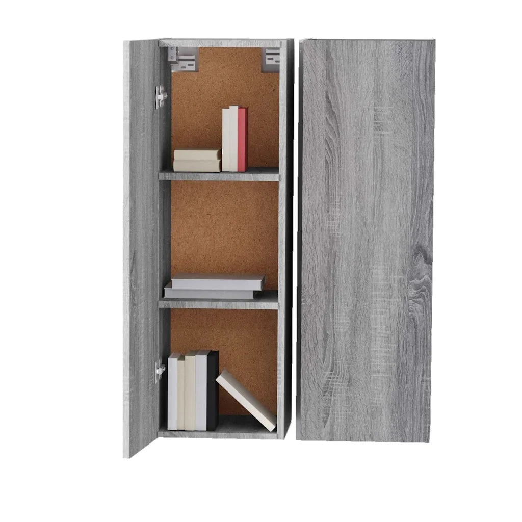 Mobili TV 2 pz Grigio Sonoma 30,5x30x90 cm in Legno Multistrato
