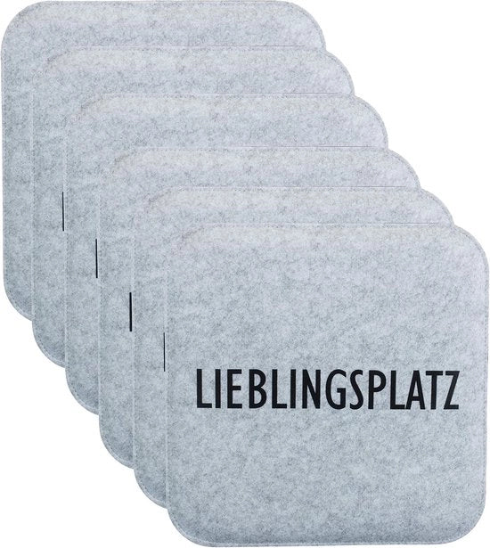 Cuscino da sedere reversibile - velluto - 6 pezzi economico - antracite/grigio - 35 x 35 cm