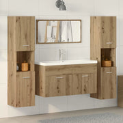 Set Mobili da Bagno 4 pz Rovere Artigianale Legno Multistrato