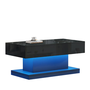 Tavolino design - Xylo - 100x50cm LED nero minimalista