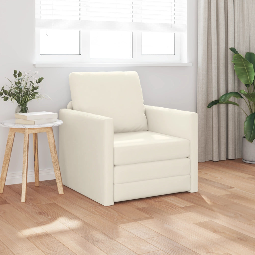 Letto Sofa 2-in-1 Crema 74x77x81 cm in Velluto