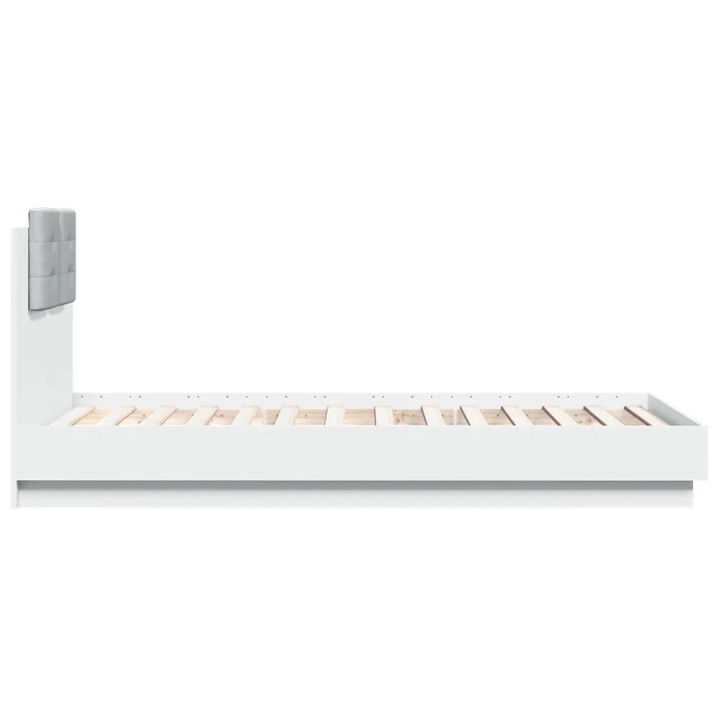 Giroletto con Testiera e LED Bianco 90x190 cm 3210059