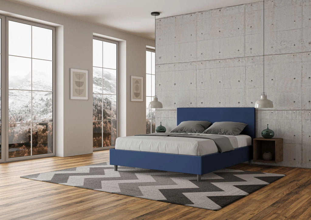 Letto matrimoniale senza rete imbottito 160x210 similpelle cappuccino Adele