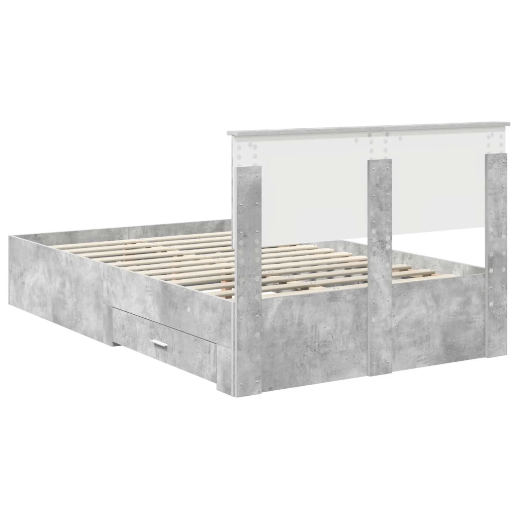 Struttura del letto con testiera Grigio cemento 120 x 200 cm 3410916