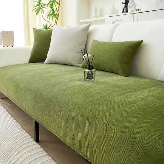 Banco con tessuto a chenille a scacchi, divano universale per tutte le stagioni, antiscivolo e impermeabile, facile da pulire, morbido e idoneo per la pelle, confortevole e respirante, adatto per la sala da pranzo - Grasgroen, 90*180cm