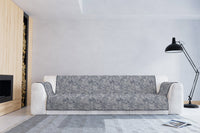 Copridivano con Copri Braccioli Seduta 60 cm in Poliestere e Cotone Blu Scuro