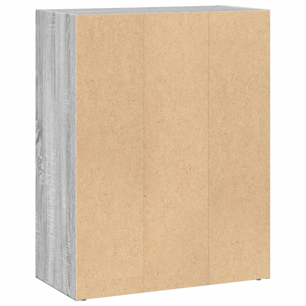 Libreria-Scaffale per Libri-Mobile di Stoccaggio Grigio Sonoma 60x30x77 cm in Legno Multistrato