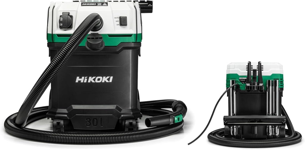 Aspirapolvere a umido e a secco - 1200 W, 30 L, classe M, compatto e leggero, pulizia manuale del filtro, presa per utensili elettrici, antistatico, ideale per cantieri e officine