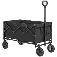 Carrello da Giardino 160L 95x55x102 cm Capacità 100 kg Pieghevole Nero