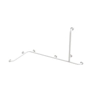 Angolare cm70x150x70h con verticale laterale in acciaio inox rivestito in nylon, bianco
