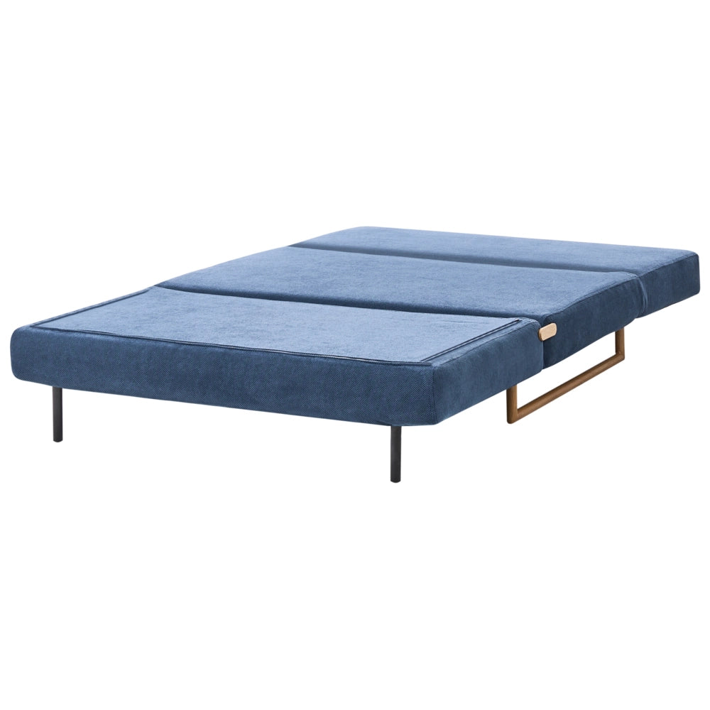 Divano letto a 2 posti in tessuto blu per divano 2 persone funzione letto pieghevole