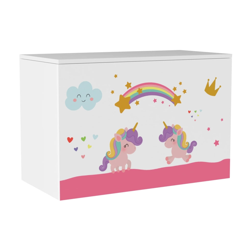 Cassapanca per bambini 40 x 60 x 30 cm bianco / viola / rosa 03_0006813