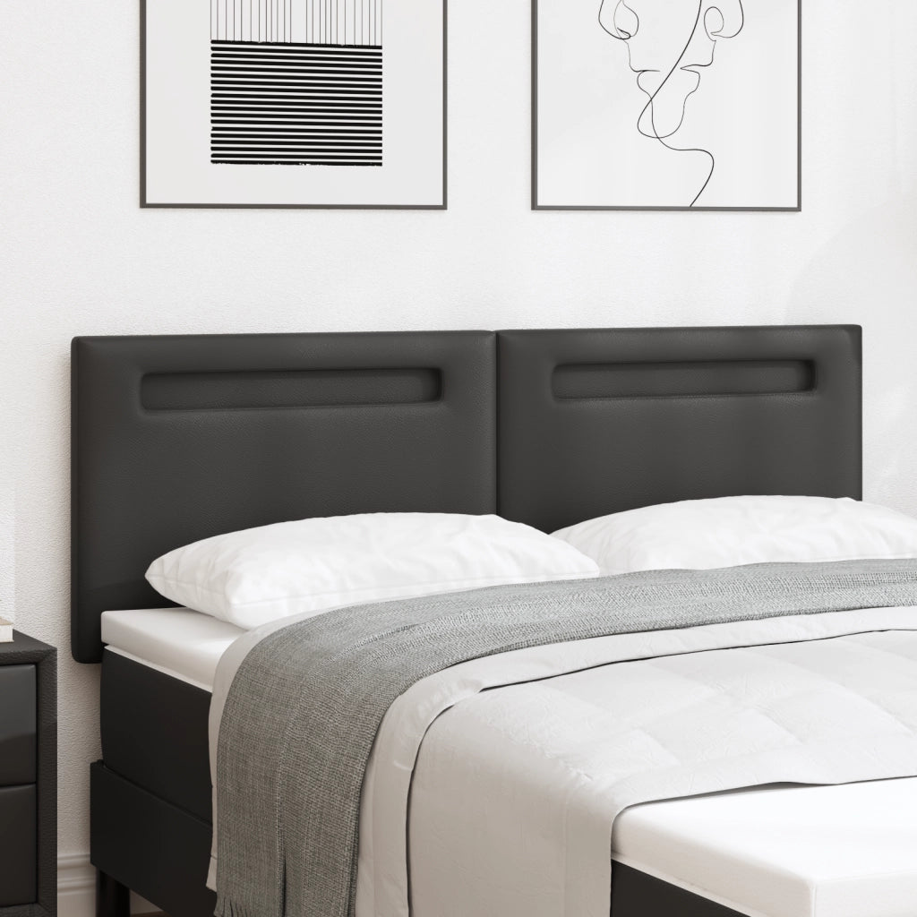 Testiera  Design Semplice Nera 140 cm in Finta Pelle