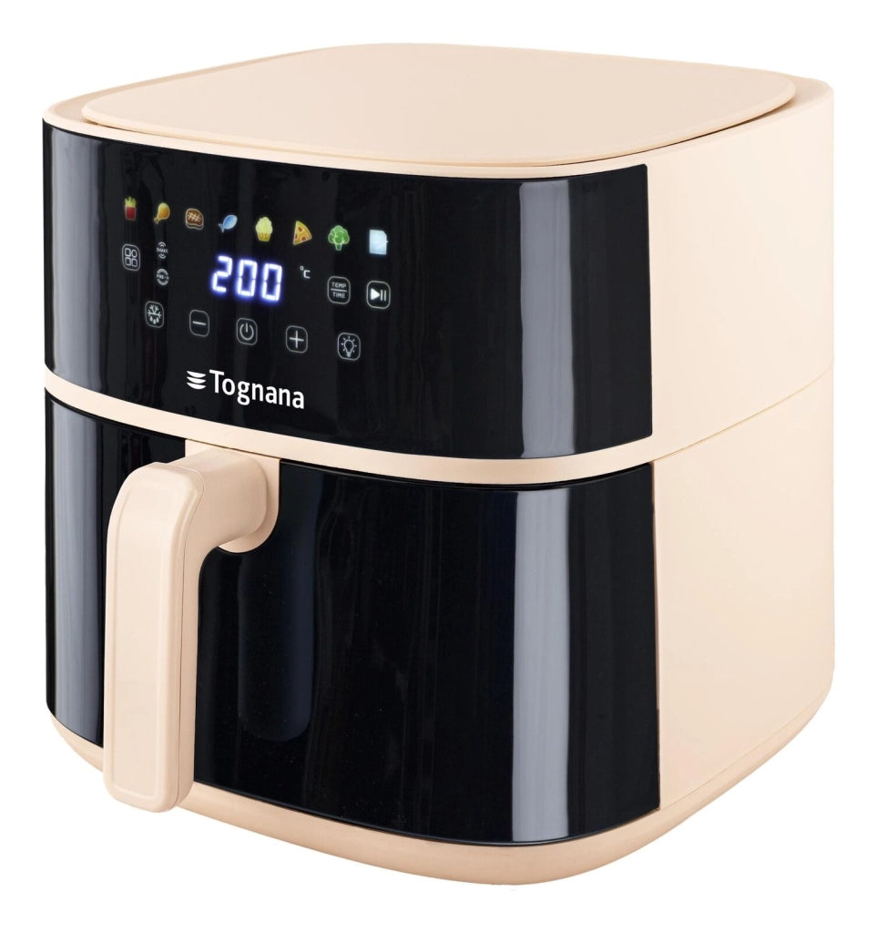 Tognana Porcellane D2DFA05IRCH friggitrice Singolo 8 L Indipendente 2000 W Friggitrice ad aria calda Nero, Champagne