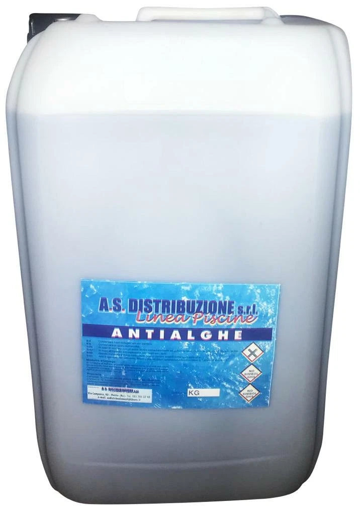 Antialghe Piscina Alghicida 25 Kg 6 Azioni Non Schiumogeno Diluente Schiarente