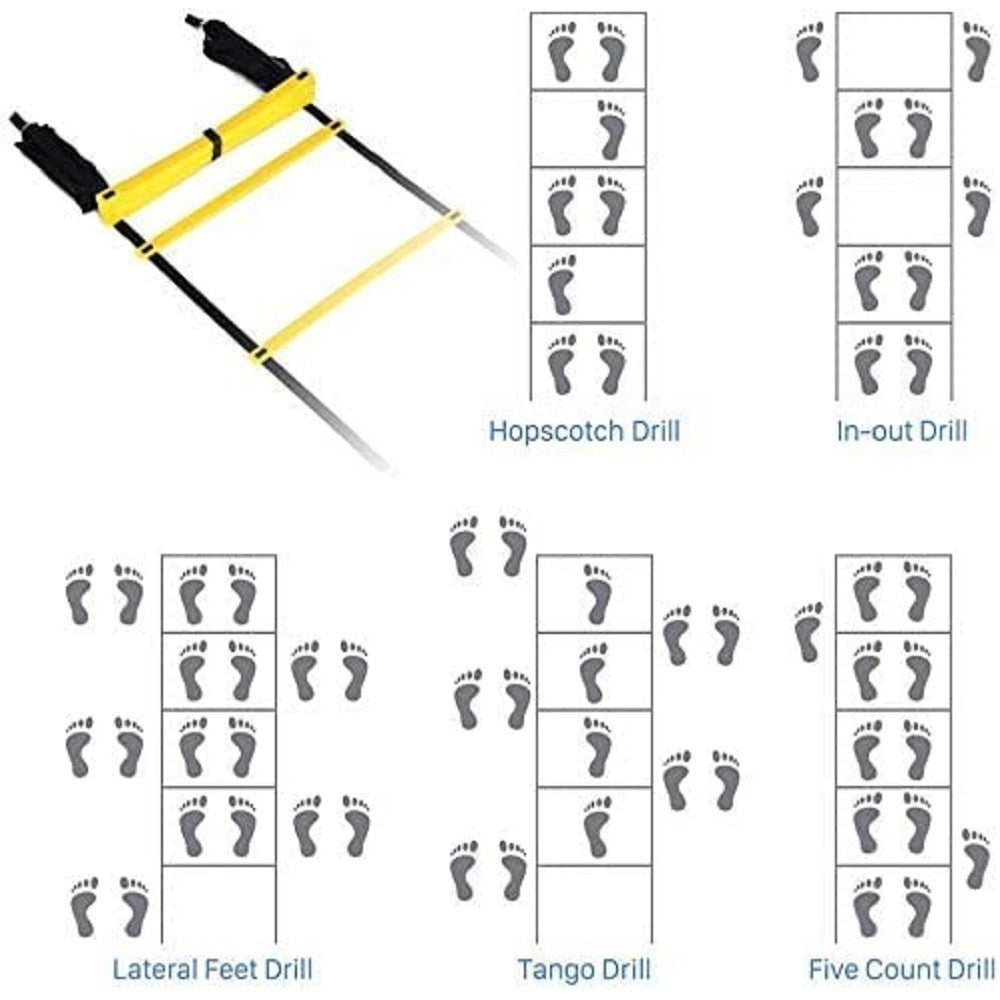 Trade Shop - Scaletta Per Allenamento 6 Metri Agility Ladder Training Regolabile Con Custodia -