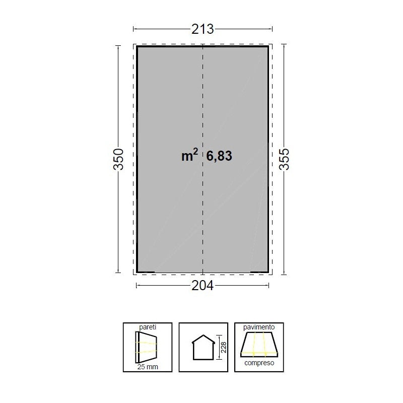 Casetta da giardino Venezia 3 204x354 - in polietilene HDPE