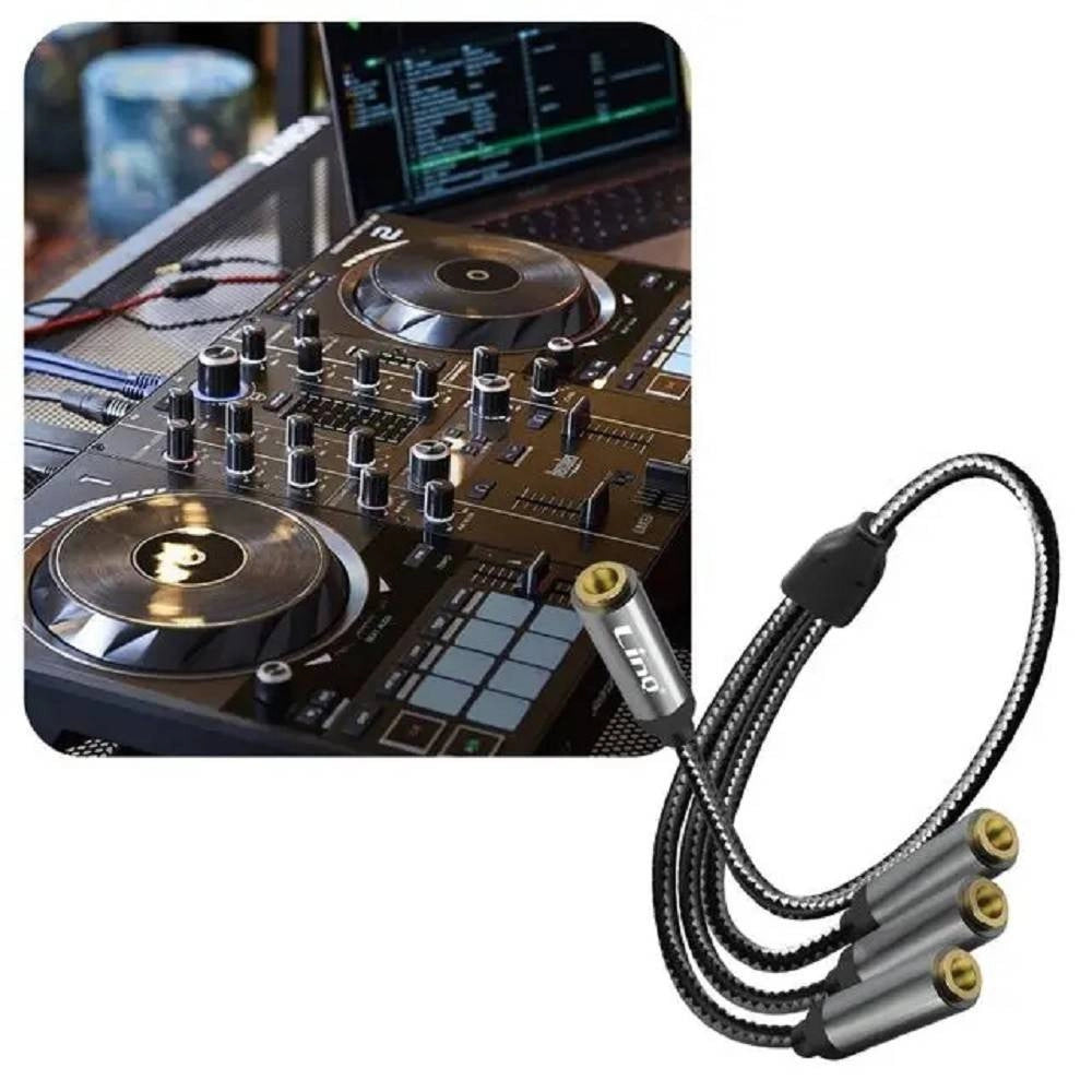 Trade Shop - Cavo Adattatore Audio Splitter Da Jack 3,5mm Femmina A 3x Jack 3,5mm Femmina F1f3 -
