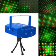 Trade Shop - Mini Proiettore Luce Luci Per Disco Discoteca Portatile Mini Dj Verde Rosso -