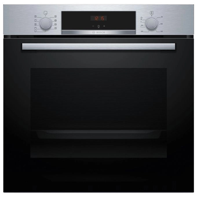 Bosch HBA534BS3 Serie 4 - Forno da incasso elettrico multifunzione, 71 L, Classe A+, 7 funzioni di cottura tra cui HotAir 3D, grill, funzione pizza, Acciaio inox