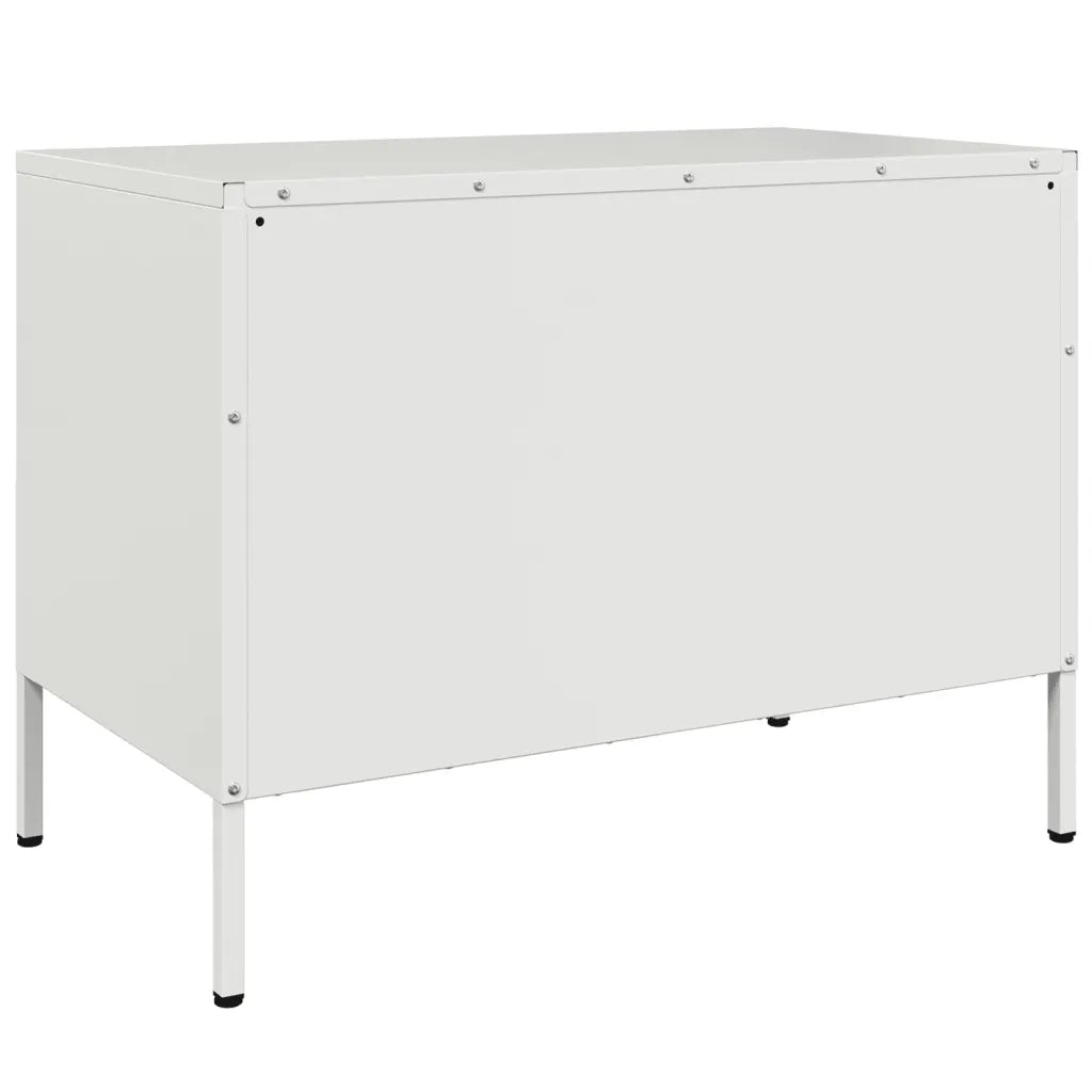 Mobili TV 2pz | Armadietto TV | Mobile Porta TV Bianchi 68x39x50,5 cm in Acciaio