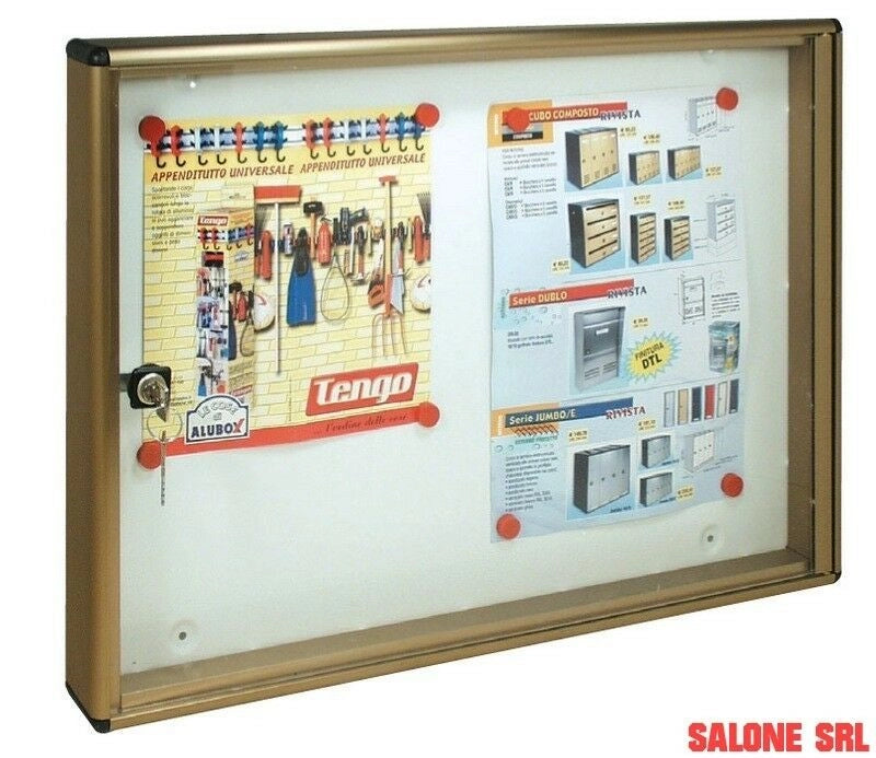 BACHECA PORTA AVVISI MAGNETICA BRONZATA MM.550X5X40H TRIMEC