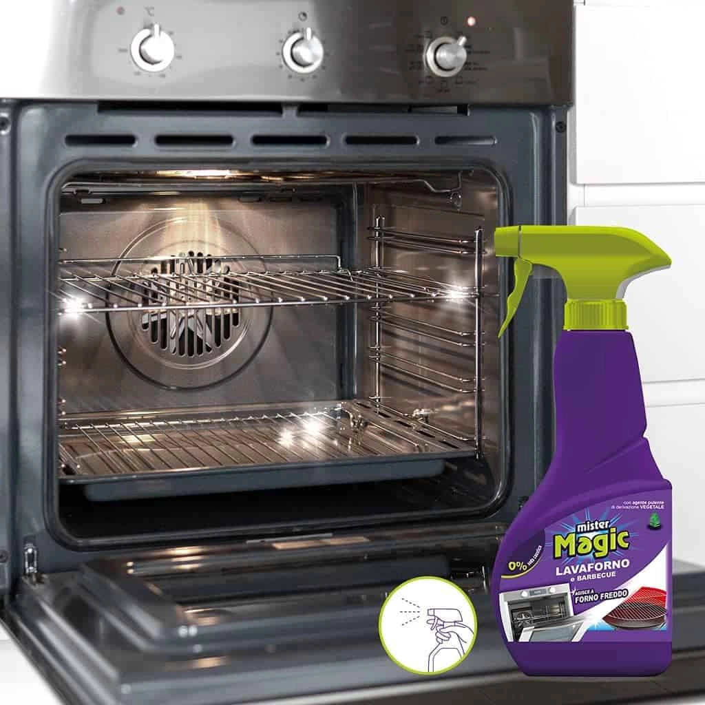 Lavaforno e Barbecue, Sgrassa e Igienizza, Previene i Cattivi Odori, Con estratti naturali di Agrumi,500ml, Mister Magic