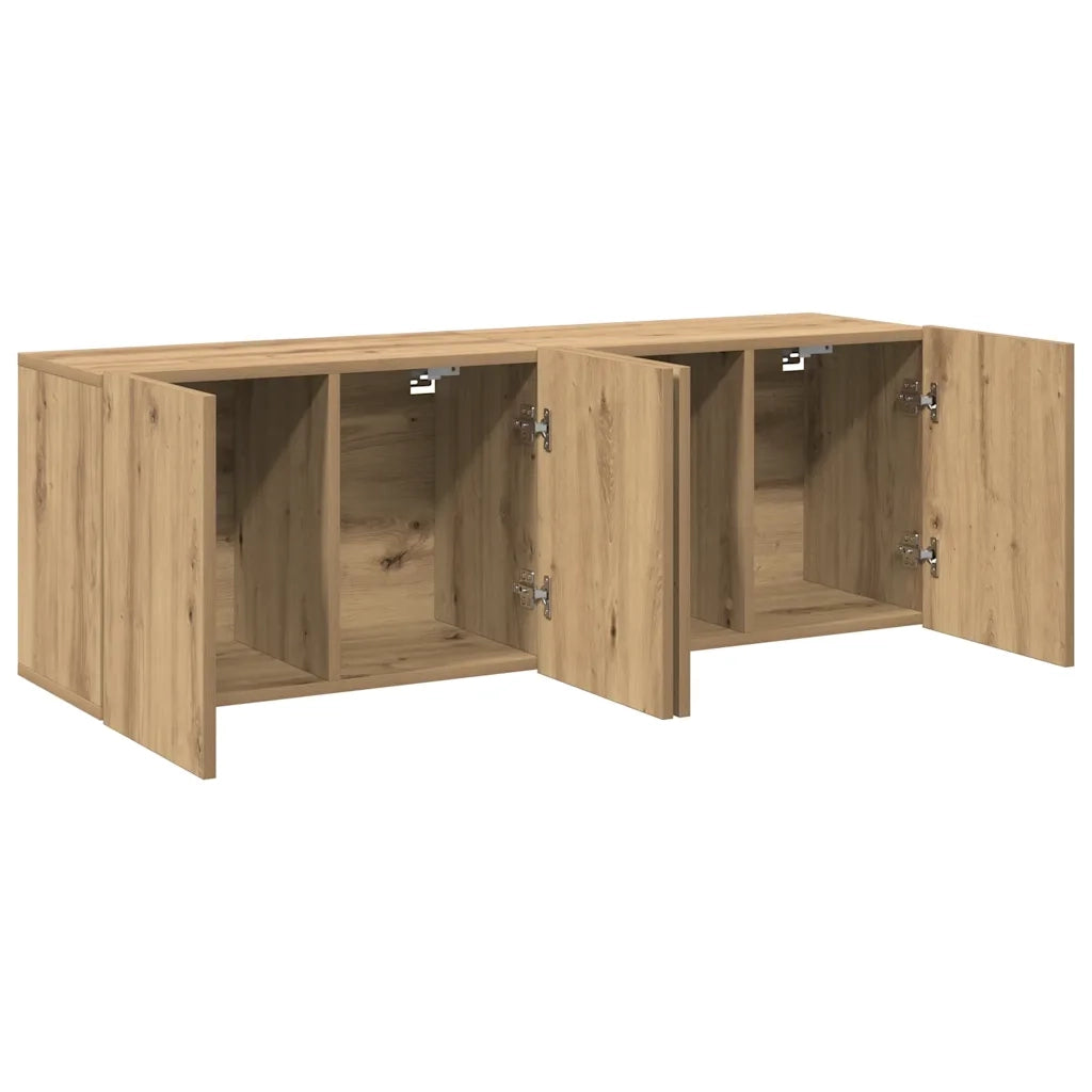 Mobili TV a Parete 2pz Rovere Artigianale 80x30x41 cm