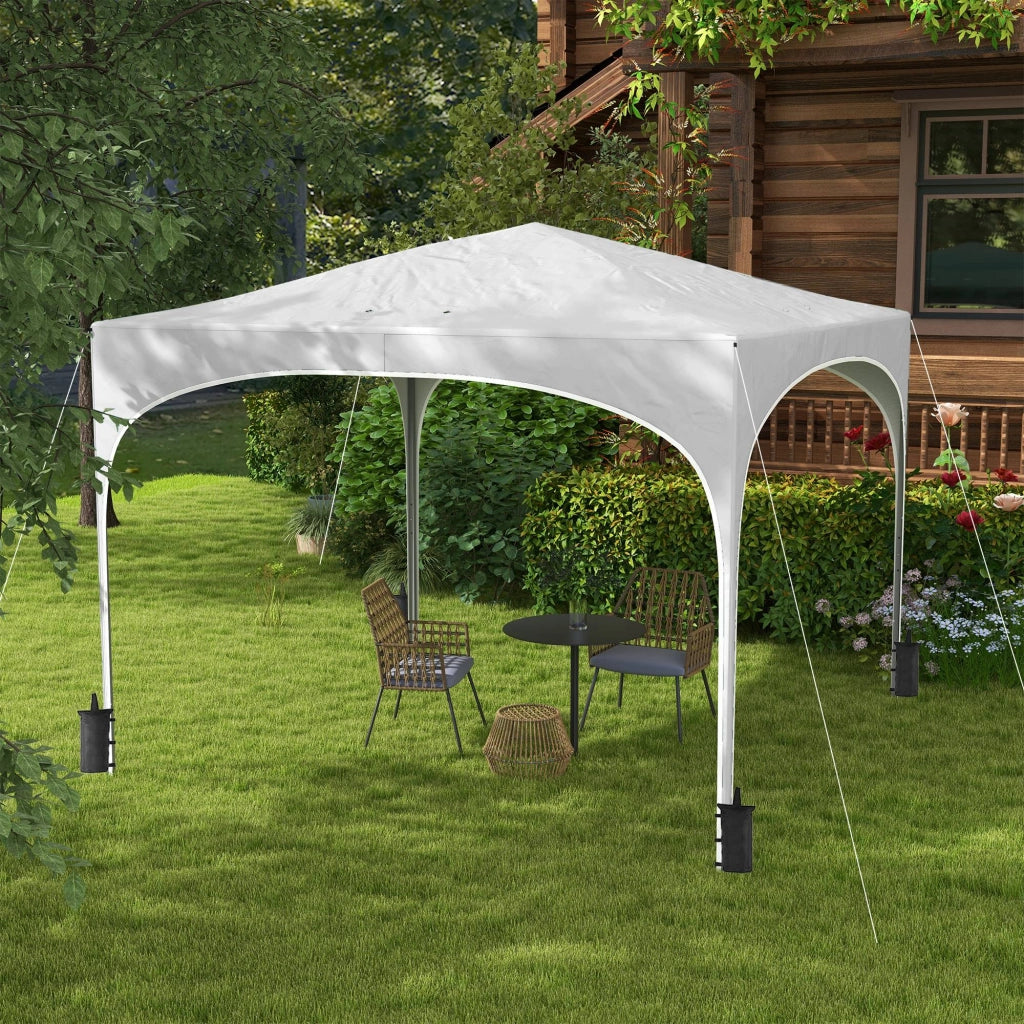 Gazebo da Giardino Pieghevole Regolabile ¨C zephmum ¨C Bianco