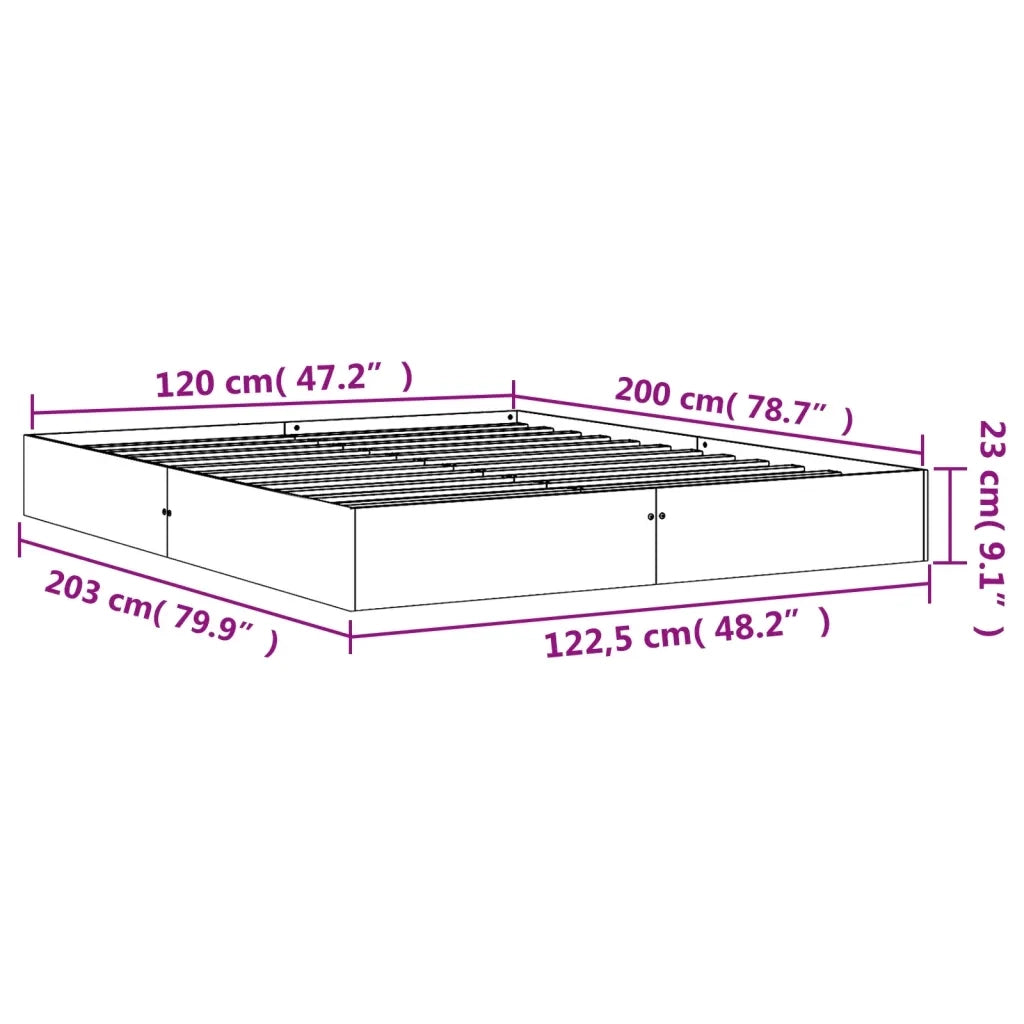 Giroletto senza Materasso Marrone Cera 120x200 cm Legno di Pino