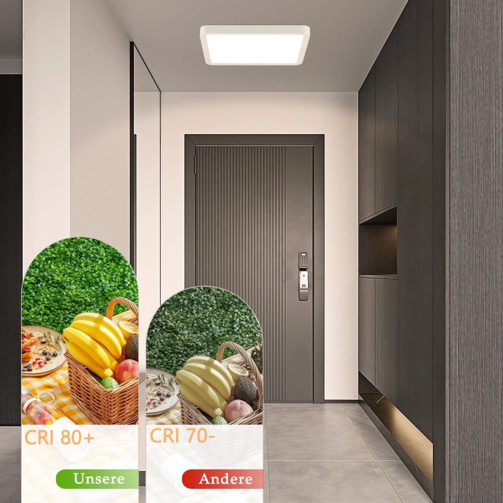 ZMH Lampada da soffitto plafoniera LED nera 23W 23cm bianco caldo per camera letto