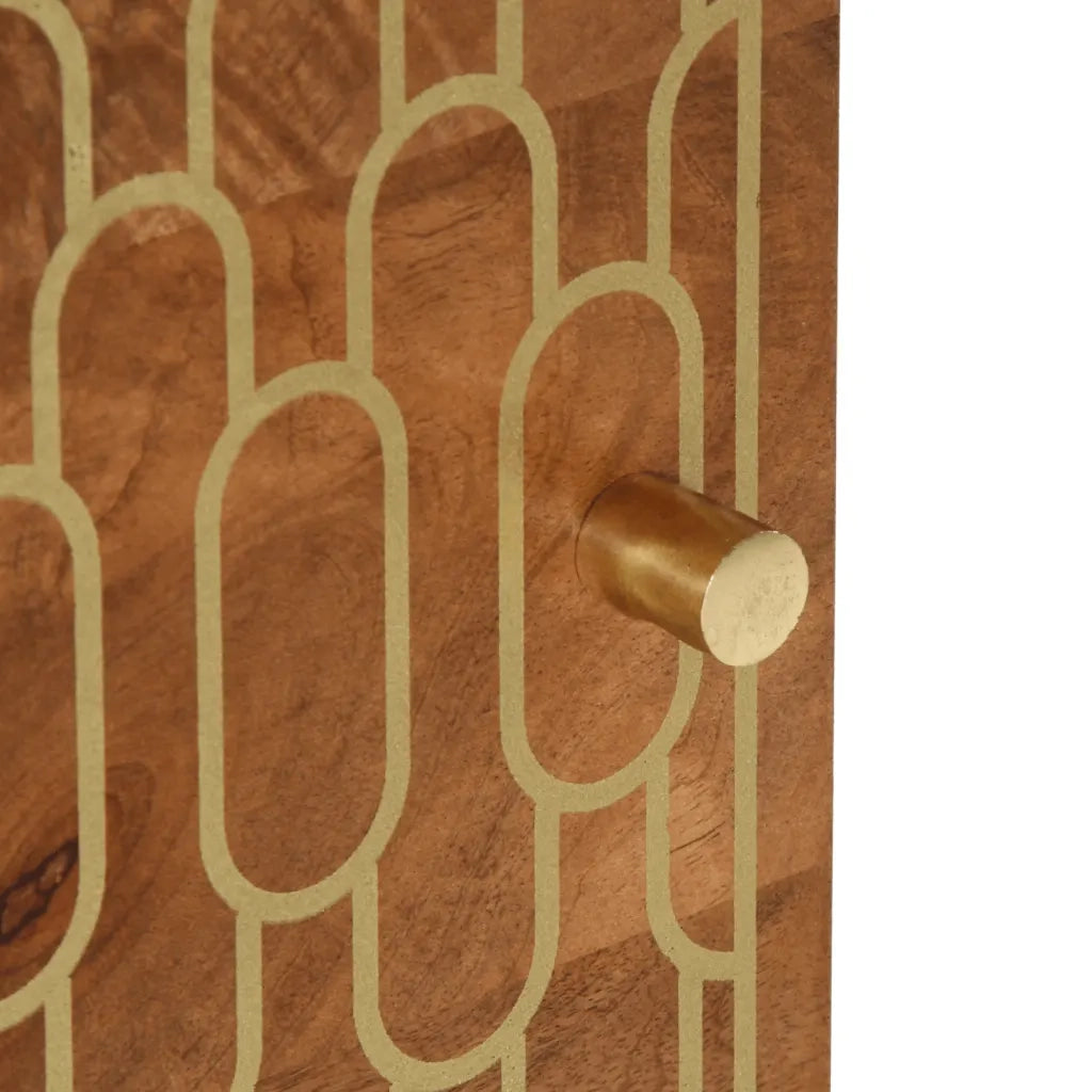 Set di 2 Comodini | Armadio da Notte | Mobiletto da notte 40x33x46 cm in Legno Massello di Mango